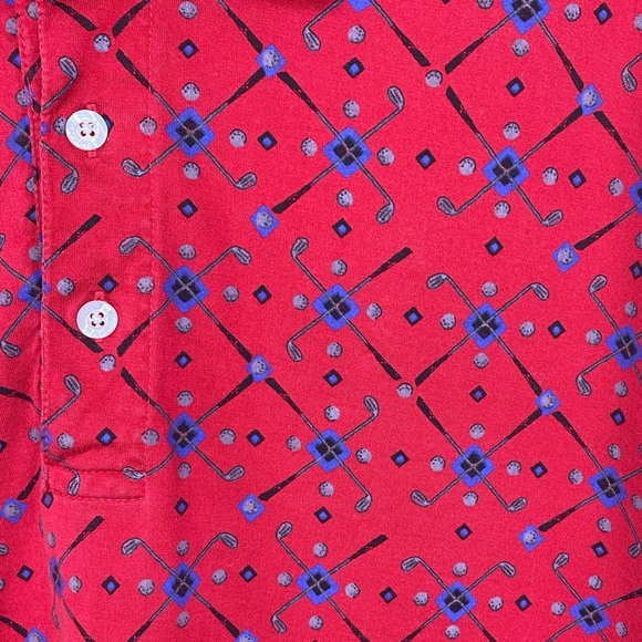 Men’s Red Wedge Golf & Beyond PrintSkirt Sleeve Polo Shirt Size XL - Picture 5 of 7